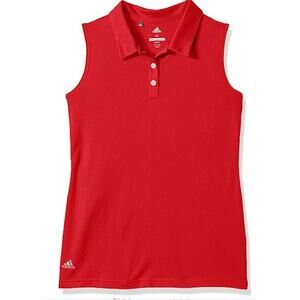 adidas Girl's Tournament Sleeveless Polo - Red - S - NWT